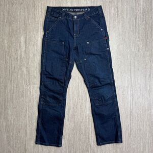 Dovetail Workwear Britt Utility Straight Leg Double Knee Jeans Women 8 Dark Wash